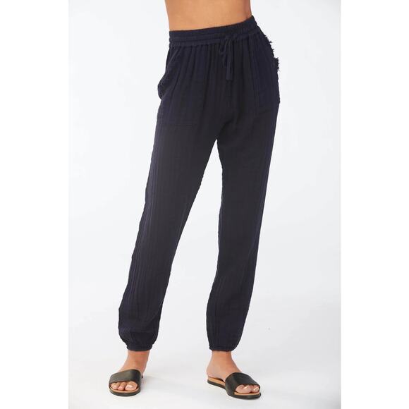 Sundays Pascale Cotton Navy Blue Jogger Pockets Size 0 - Picture 7 of 7